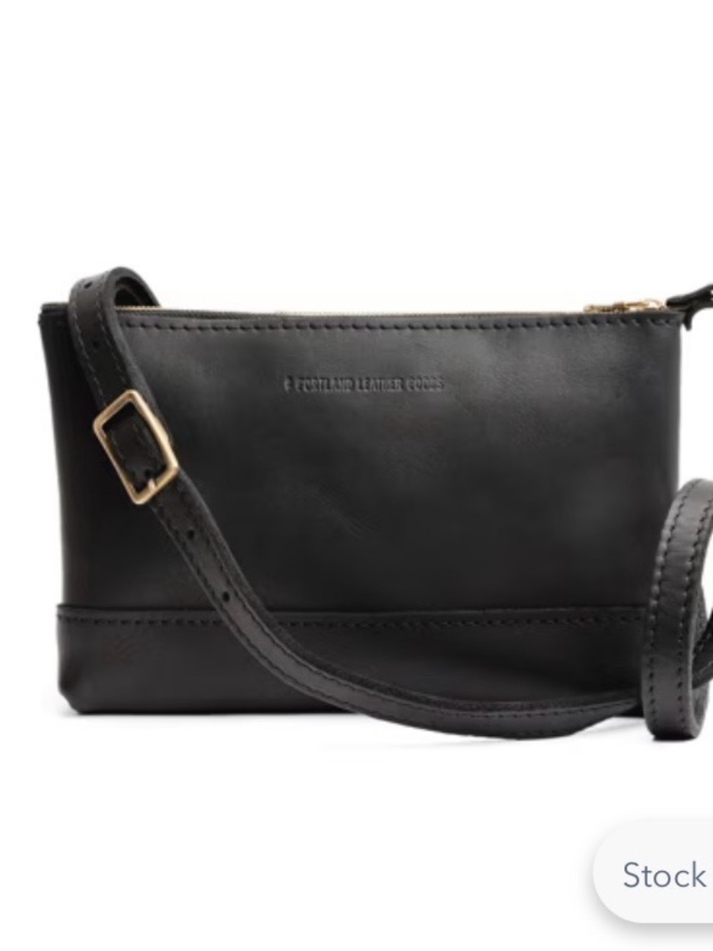 Portland Leather Goods Fiesta Crossbody Bag in Gorgeous Smooth Black Leather